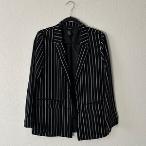 Black and White Striped Blazer